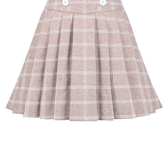 Girls Skirt Pleated Bow Tie Back School Uniform Size 6-14 Years