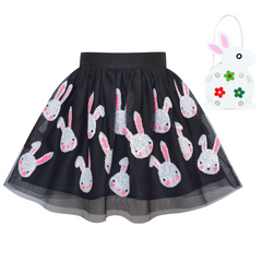 Girls Dress Easter Egg Hunter Bunny Skirt Rabbit Bunny Headband Size 2-10 Years
