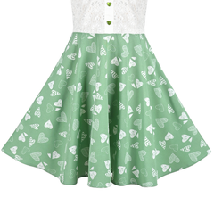 Girls Dress Lace Pearl Plum Blossom Elegant Princess Dress Size 4-14 Years