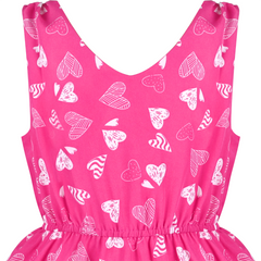 Girls Dress Flower Print Hanky Hem With Necklace Size 6-14 Years