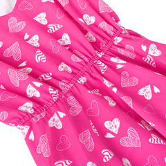 Girls Dress Flower Print Hanky Hem With Necklace Size 6-14 Years