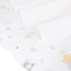 Girls Dress Christmas Vintage V-neck Hollow Back Gold Star Bow Tie Size 6-12 Years