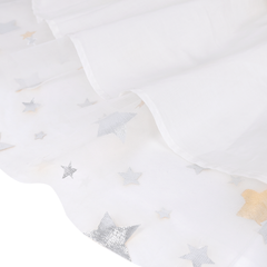 Girls Dress Christmas Vintage V-neck Hollow Back Gold Star Bow Tie Size 6-12 Years