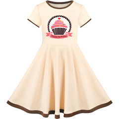 Girls Dress Colorful Striped Knitted Cotton Stretch School Size 3-12 Years