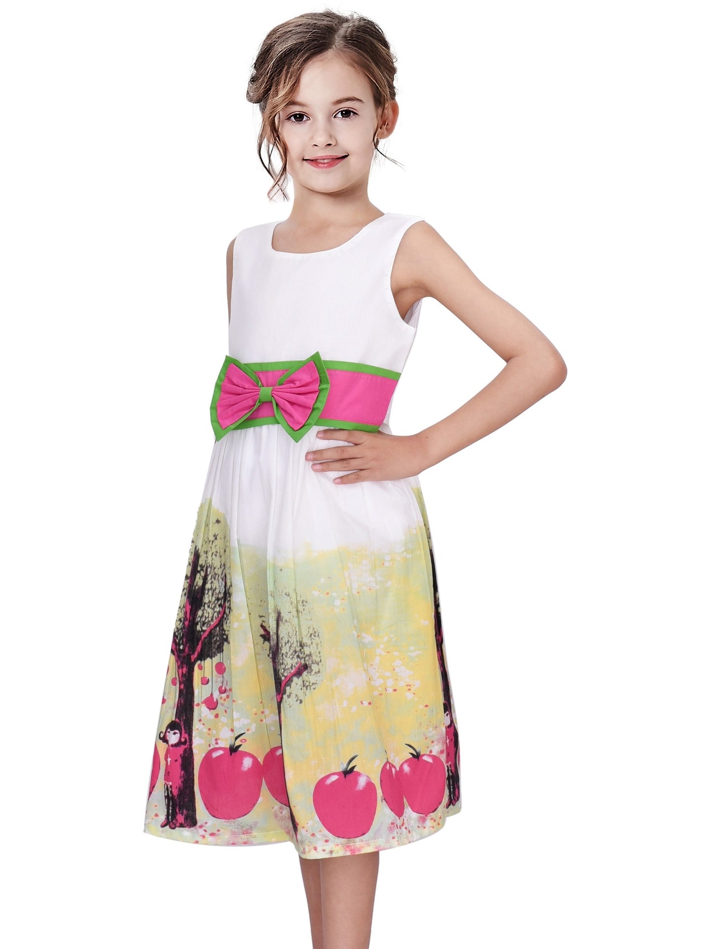 Girls Dress Blue Dot Pink Party Children Sundress Kids SZ Multi-Color