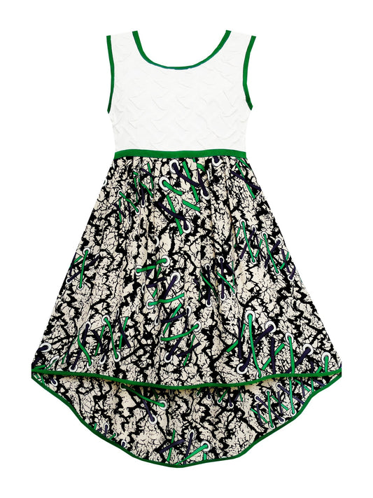 Girls Dress Hi-Lo Maxi Sequin Chiffon Lace Flower Pink Green
