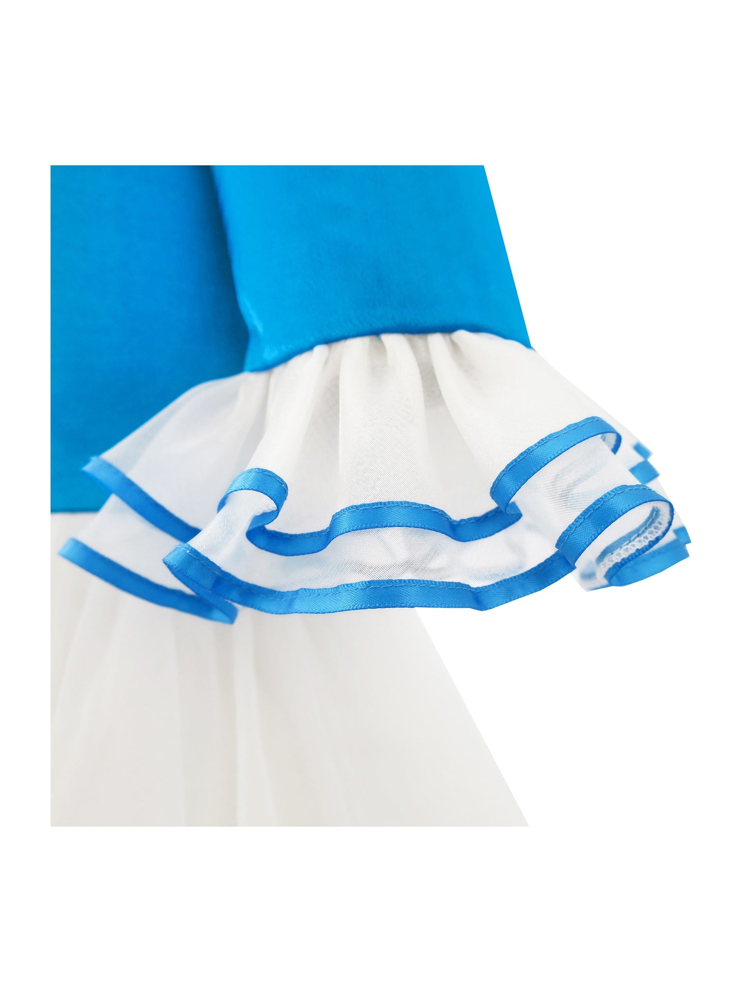 Girls Dress Snow White Princess Cartoon Mermaid Party Costume Ball Blue