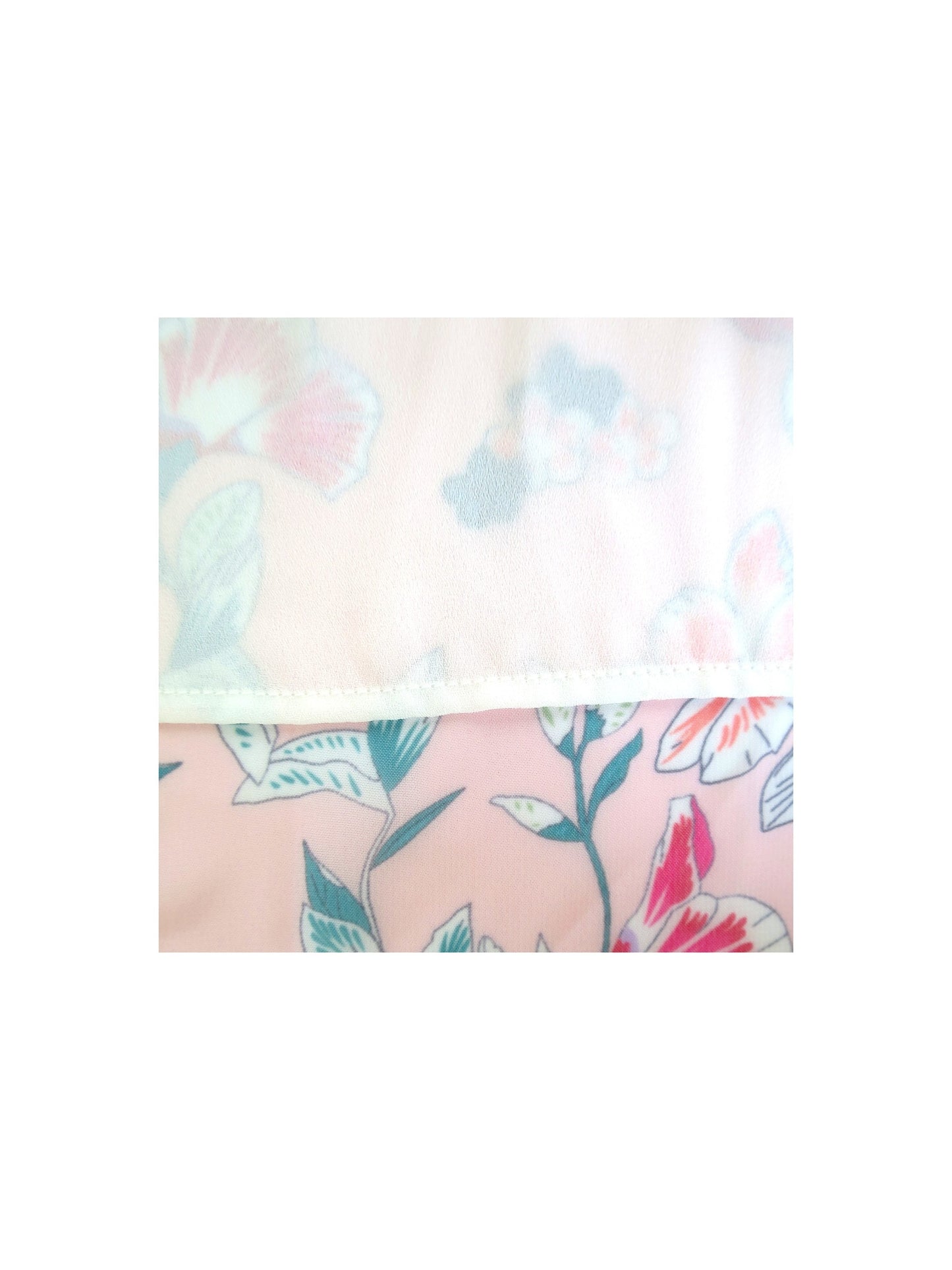 Girls Dress Pink Floral Red Belt Chiffon Maxi dress Pink