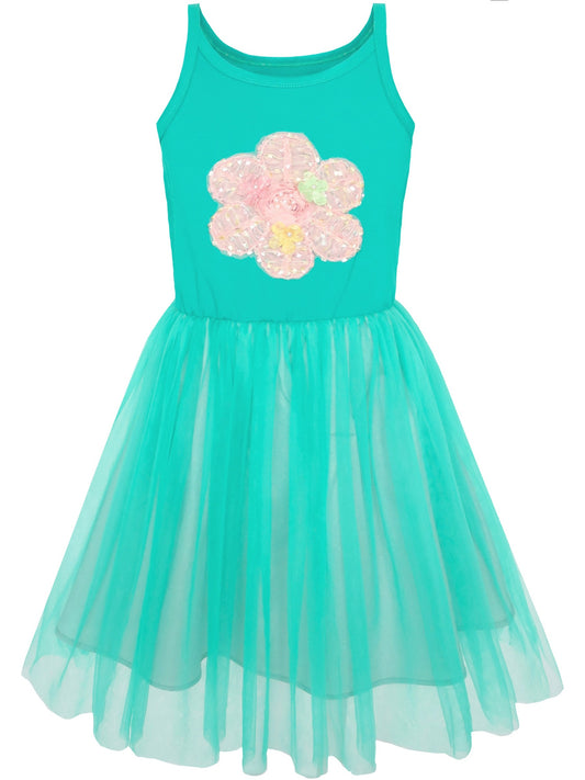 Flower Girls Dress Lace hem Butterfly Wedding First Communion Green