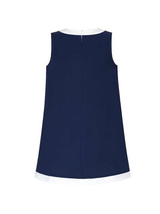 Girls Dress Navy Blue School Uniform A-line Blue