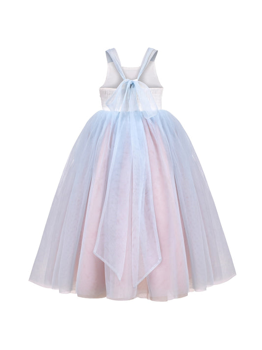 Girls Dress Multicolor Layered Pleated Tulle Dance Wedding Pageant Party Multi-Color