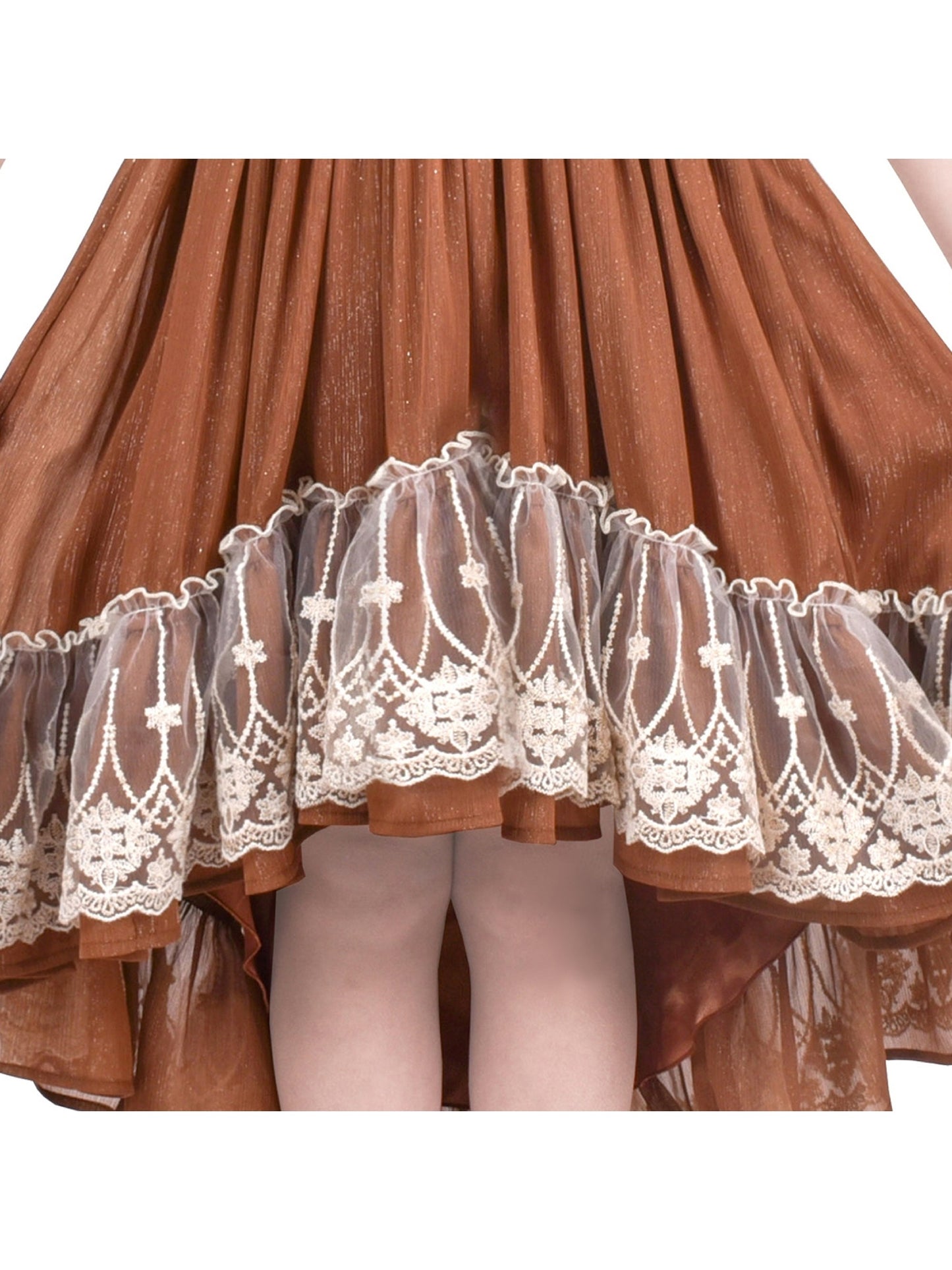 Girls Dress Floral Print Summer Sundress Sleeveless Hollow Back Brown