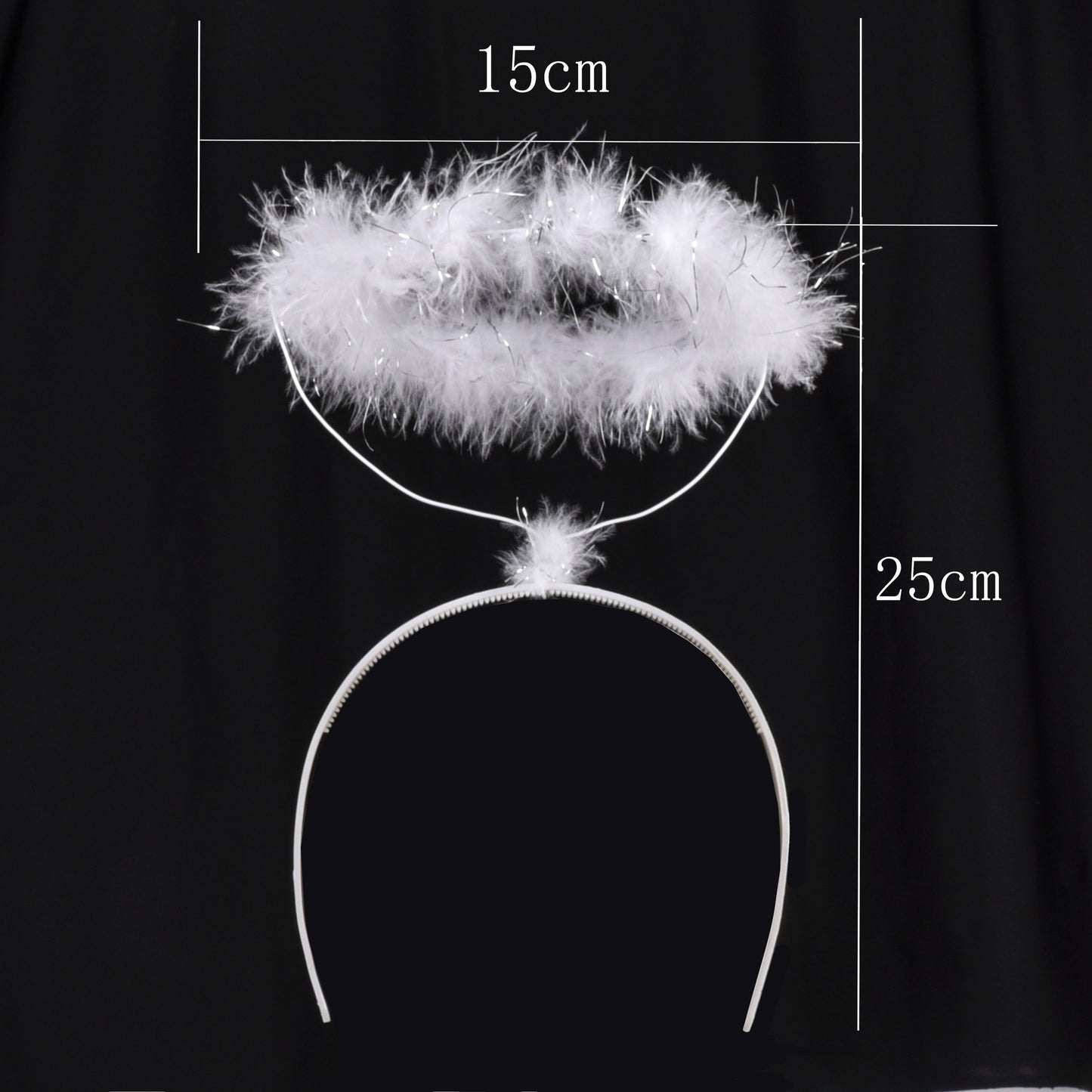 Girls Dress 4 Pieces Angel Headband Wing Halo Tassel Halloween Party White