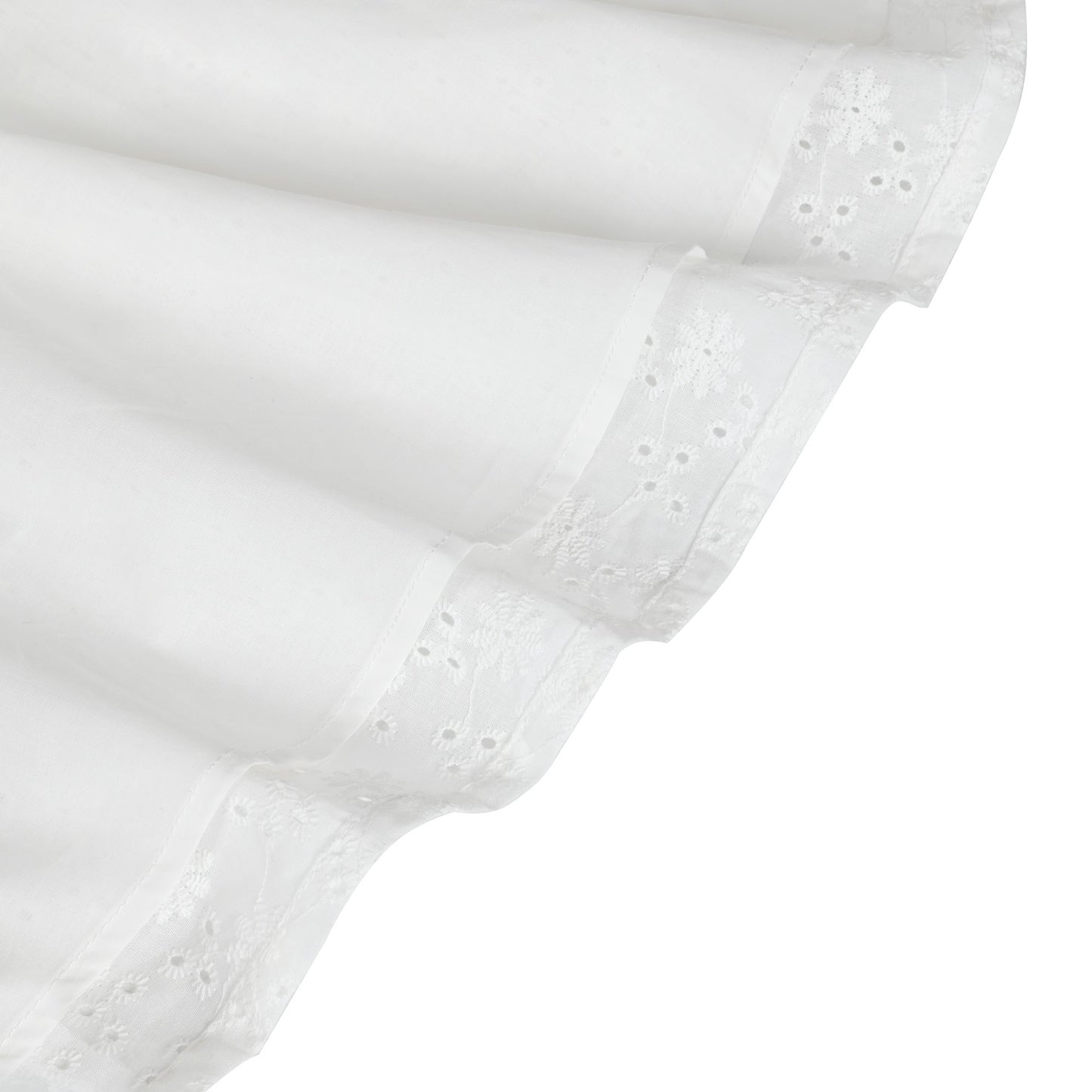 Girls Dress Green Butterfly Ruffle Lace Trim Soft Short Sleeve Summer White