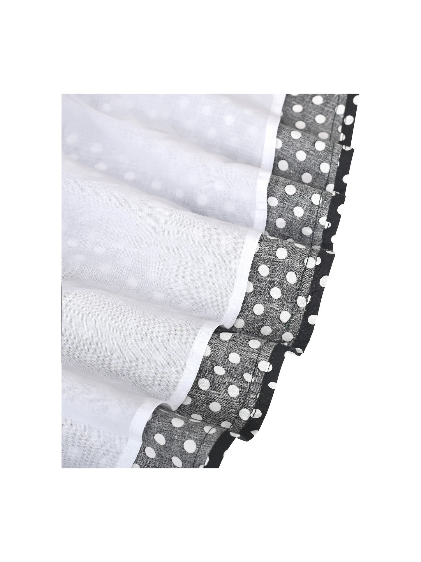 Girls Dress Black Polka Dot Daisy Flower Embroidery Everyday Summer Black
