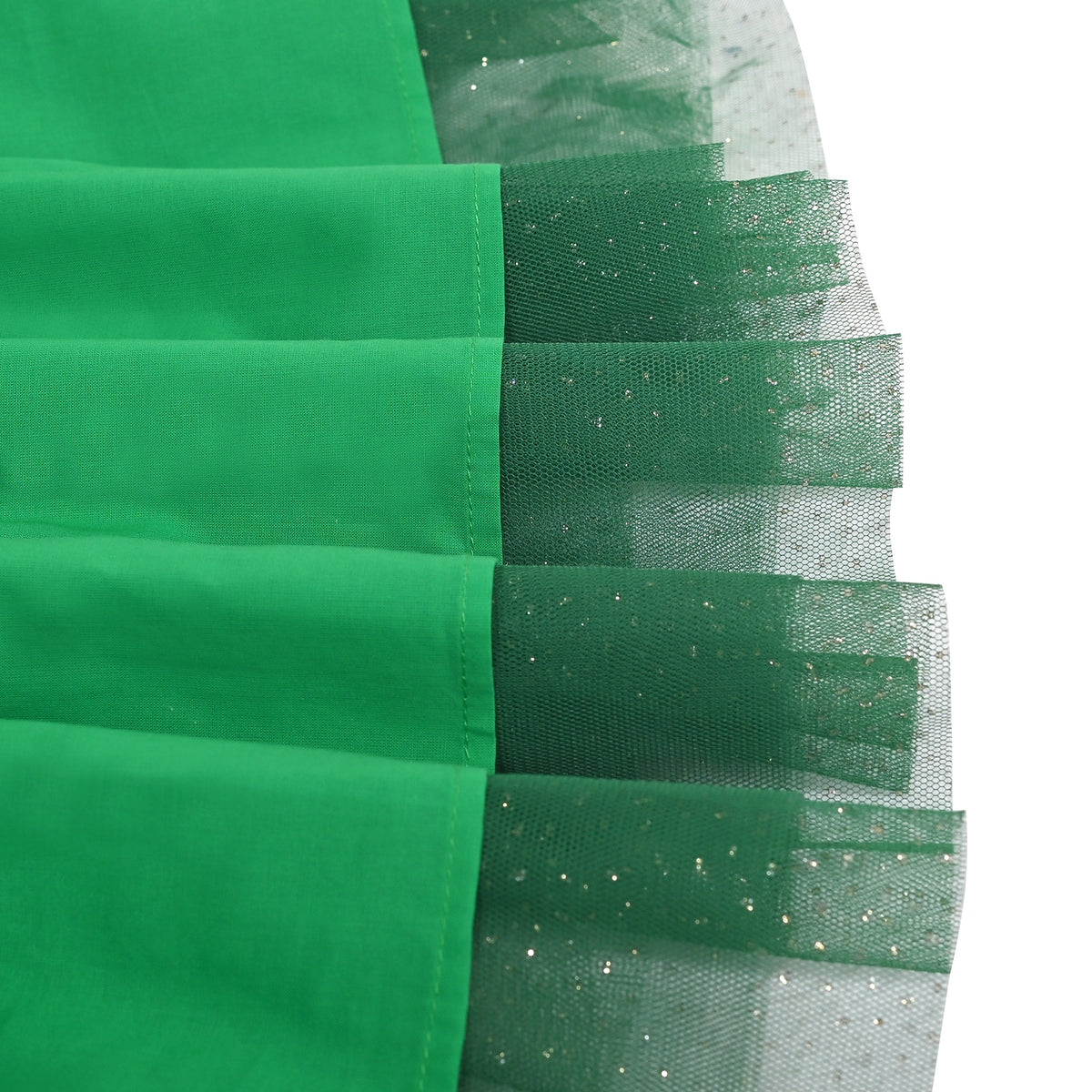 Girls Dress Black Heart Tulle Party Velvet Valentine's Day Party - Green Star