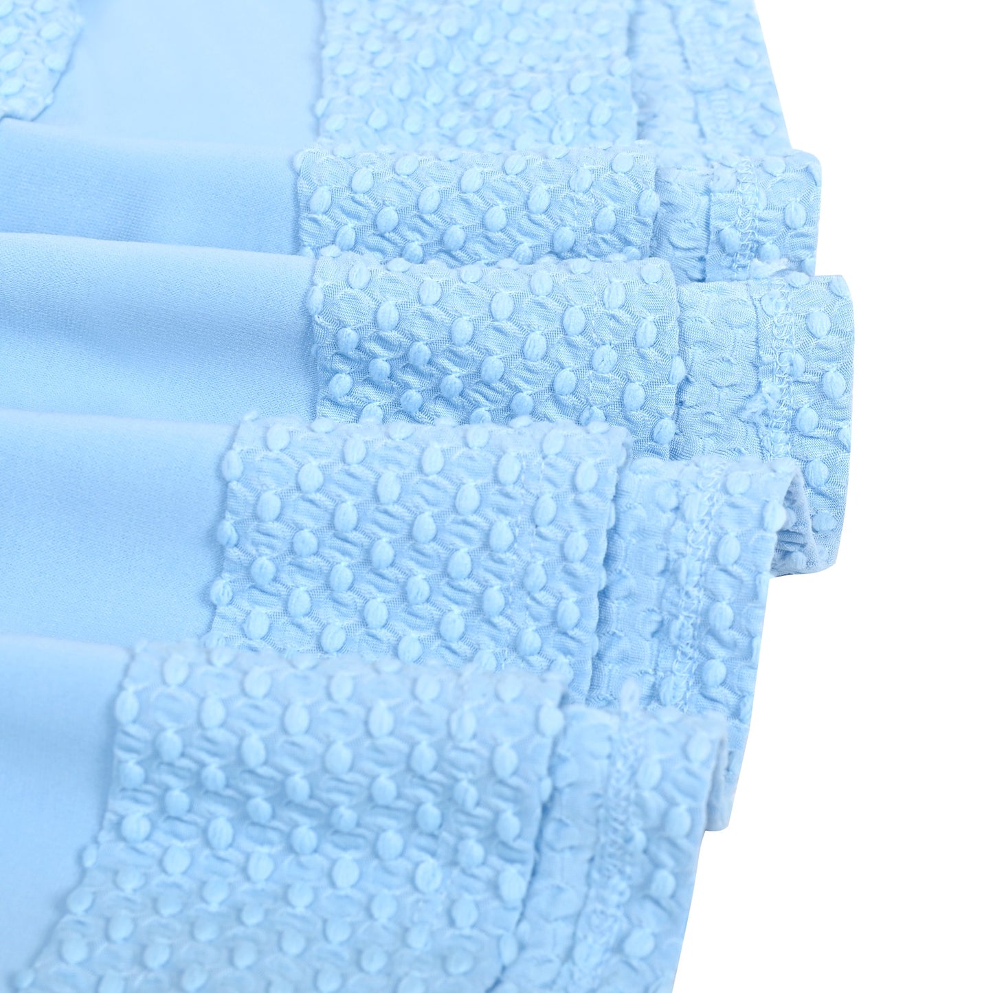 Girls Dress White Solid A-line Retro Puff Sleeve Casual Spring Summer Blue
