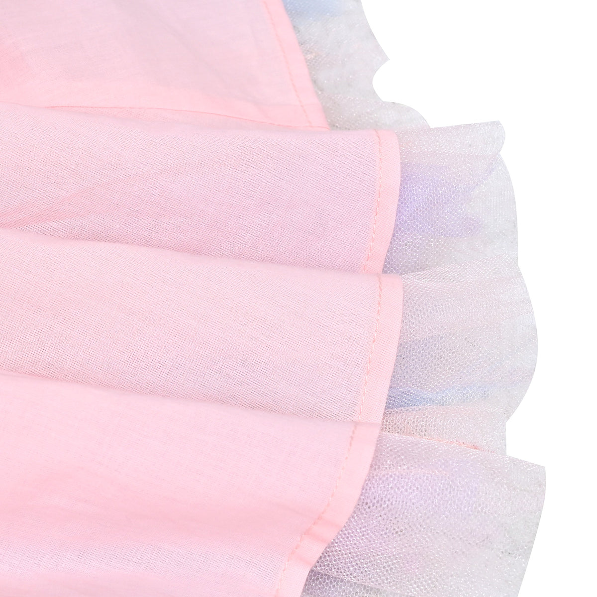 Girls Skirt Rainbow Layered Ruffle Fluffy Tutu Princess Party Birthday - Purple Pink