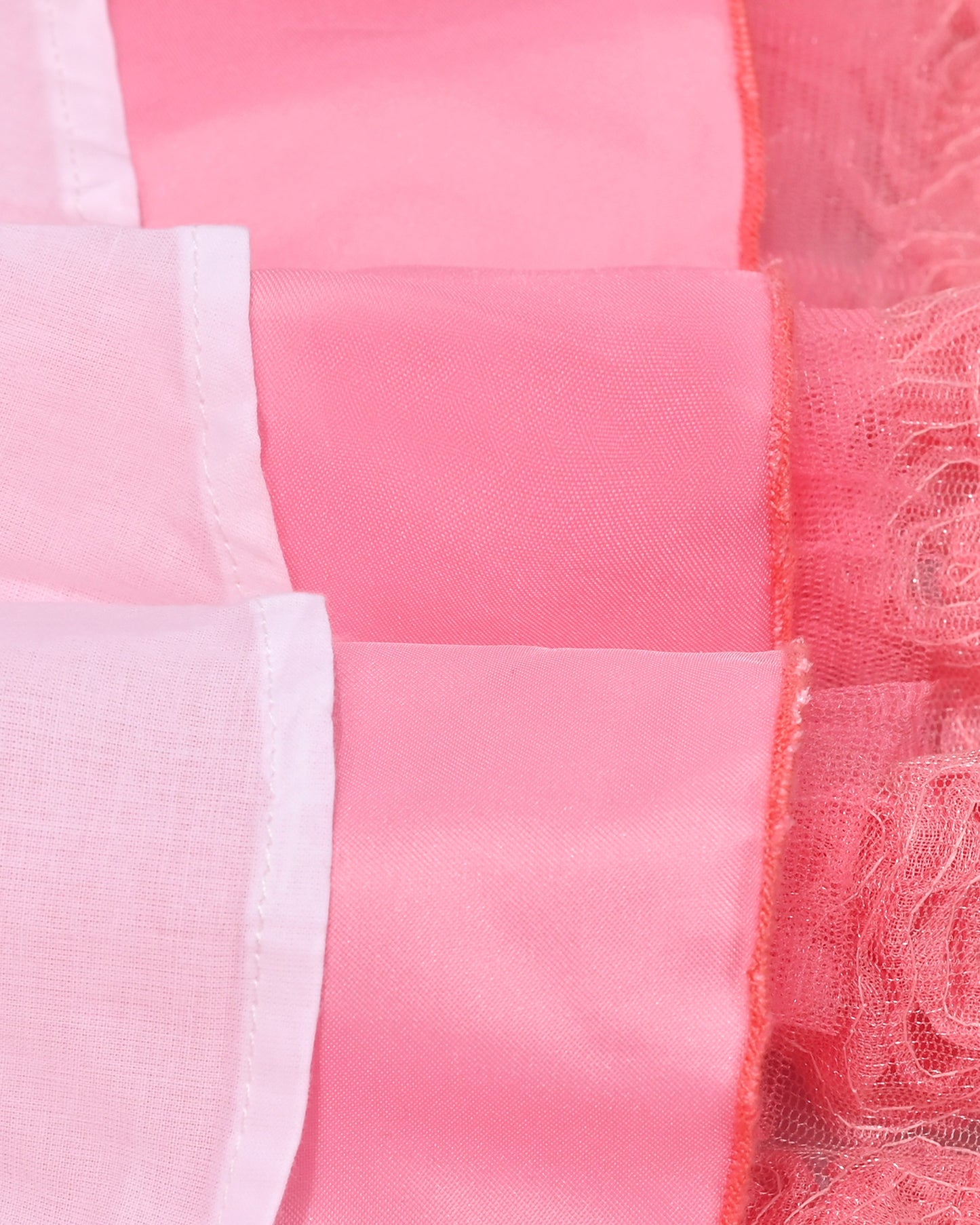 Pink Girls Dress Flutter Sleeves 3D Flower Layered Ruffled Design Party Princess Style for Birthday Wedding Red