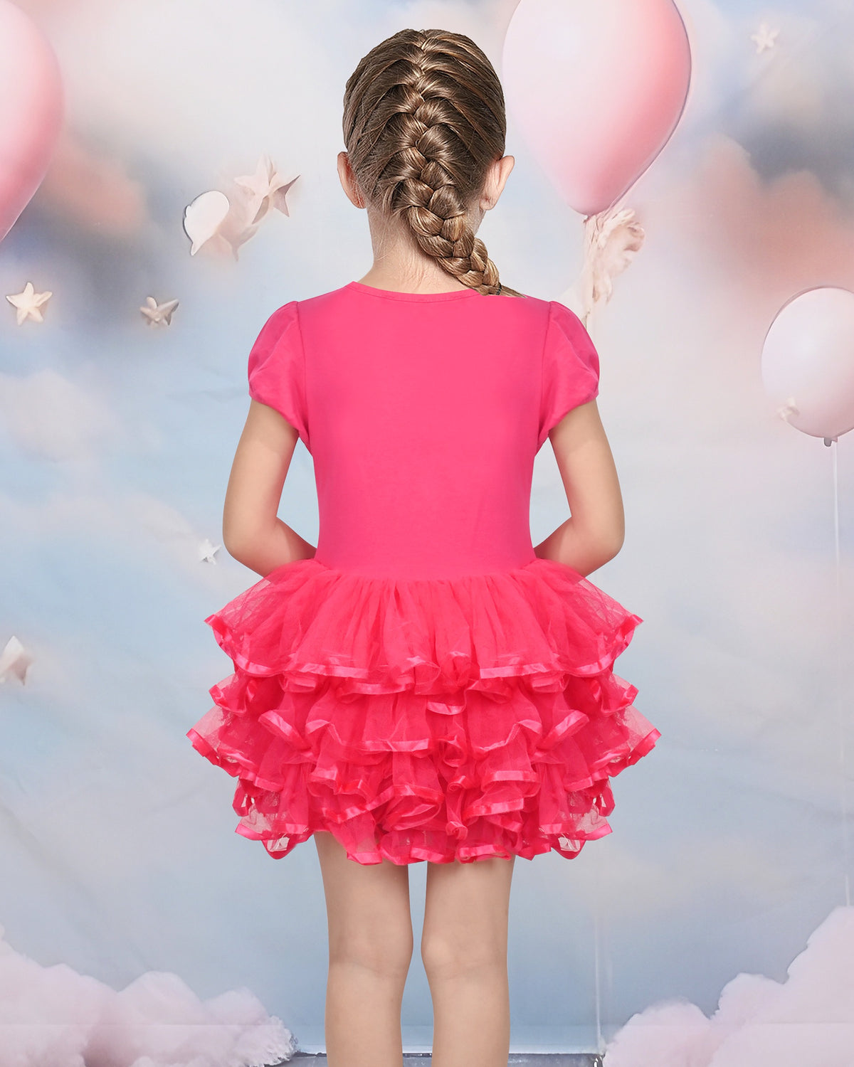 Girls Dress Purple Tutu Dancing Swan Ballet Sparkling Sequin - Red Ruffle Tutu