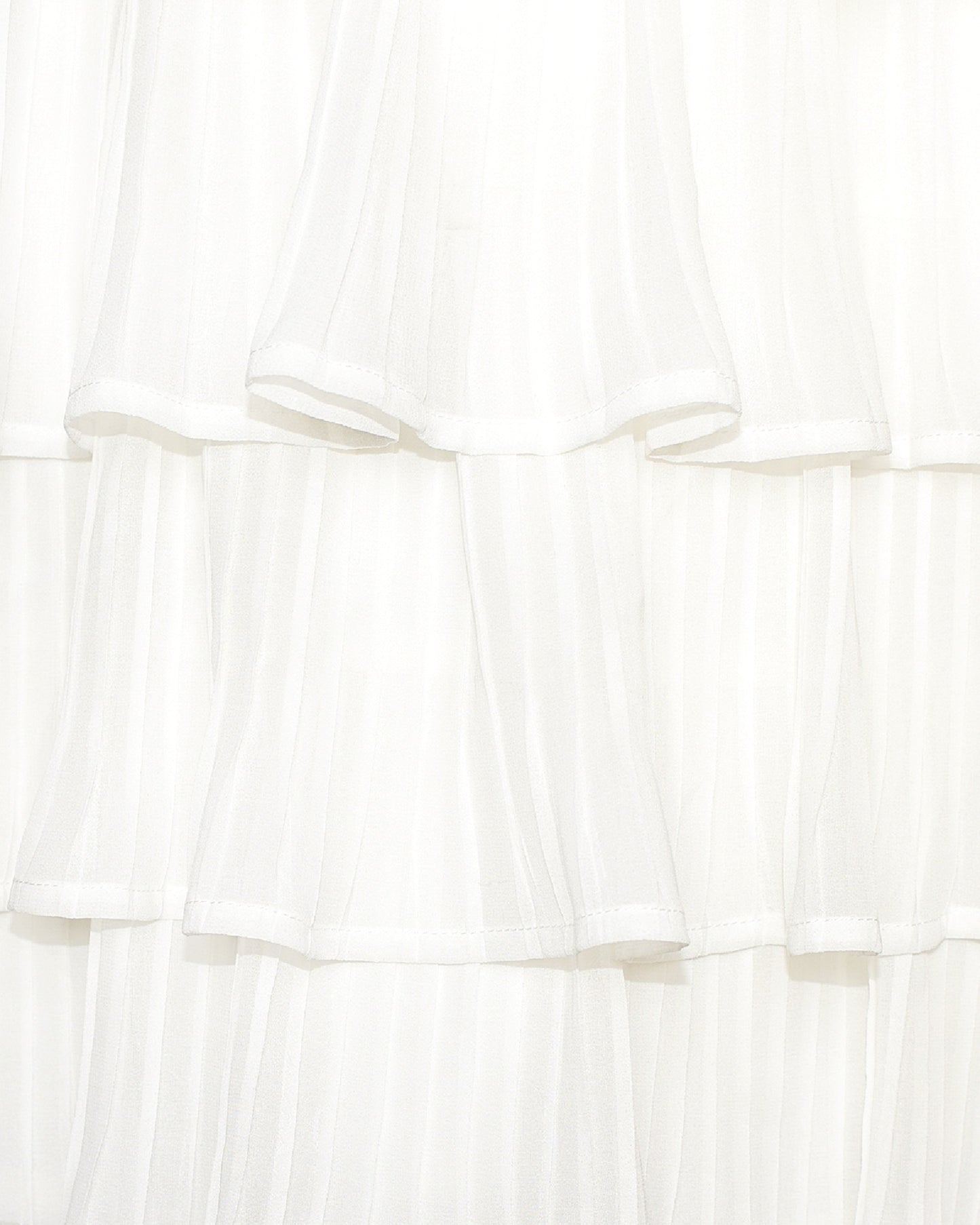 Girls Dress Beige Lace A-Line with Tiered Ruffle Hem Sleeveless Round Neck Party Wedding White
