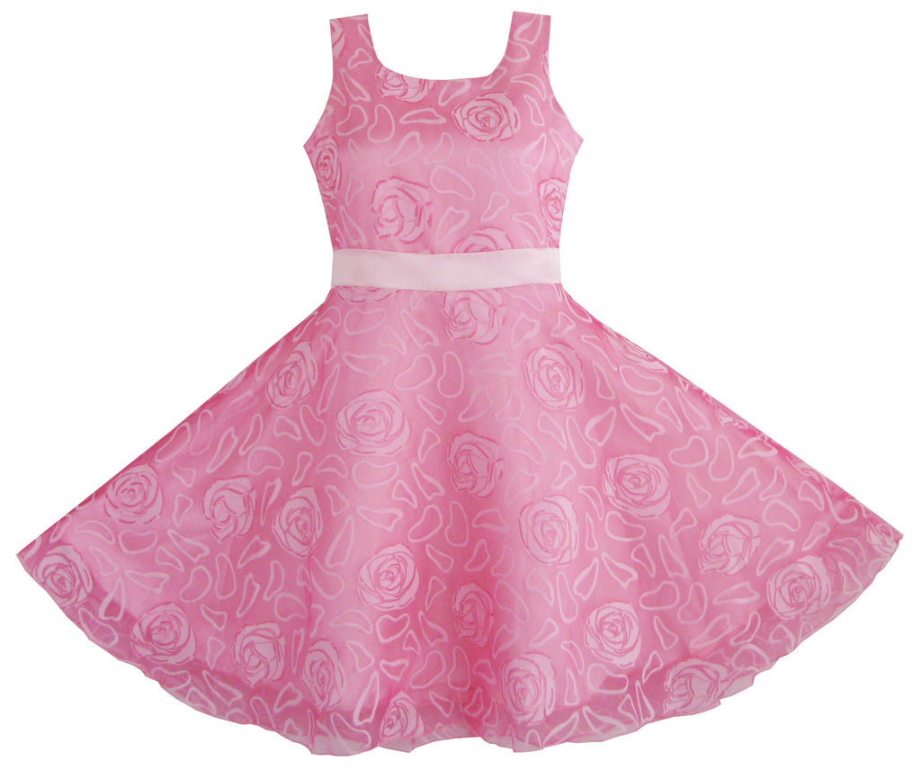 Girls Dress Rose Wedding Pageant Size 4-14 Years