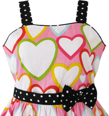 Girls Dress Colorful Heart Print Love Size 4-12 Years