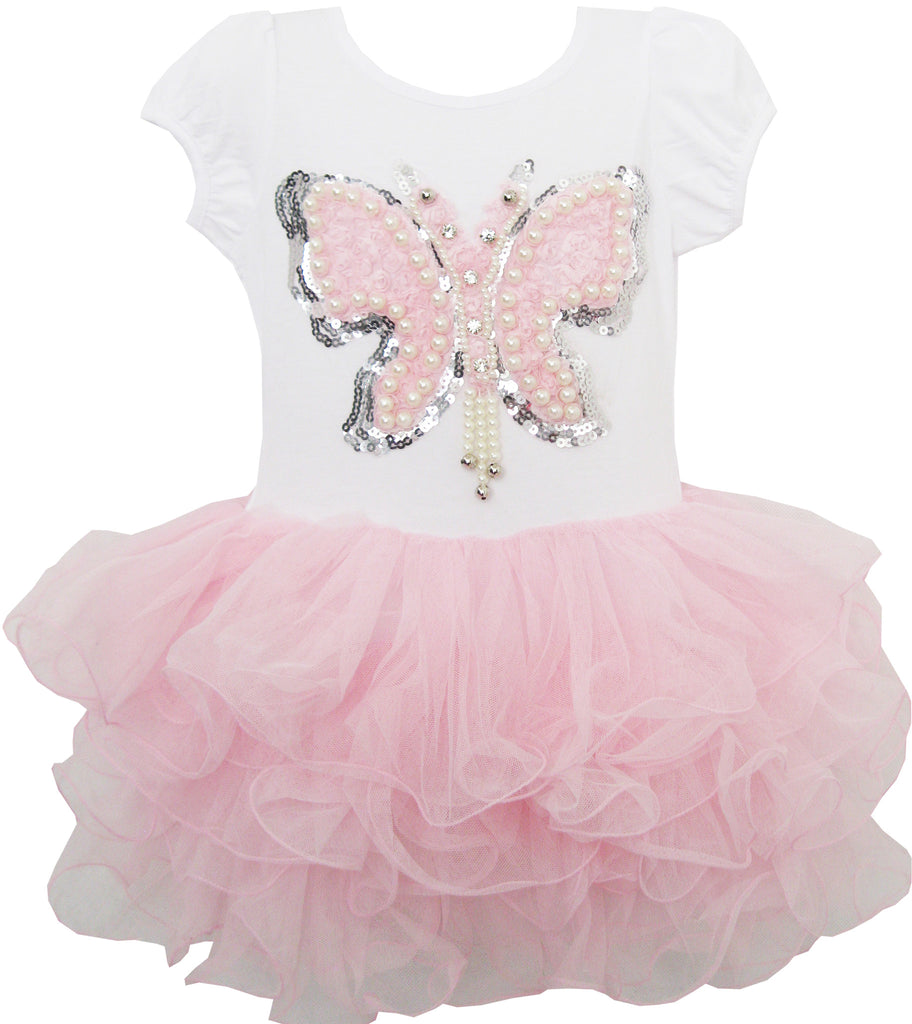 Girls Dress Butterfly Tutu Dance Pageant Party Size 3-7 Years