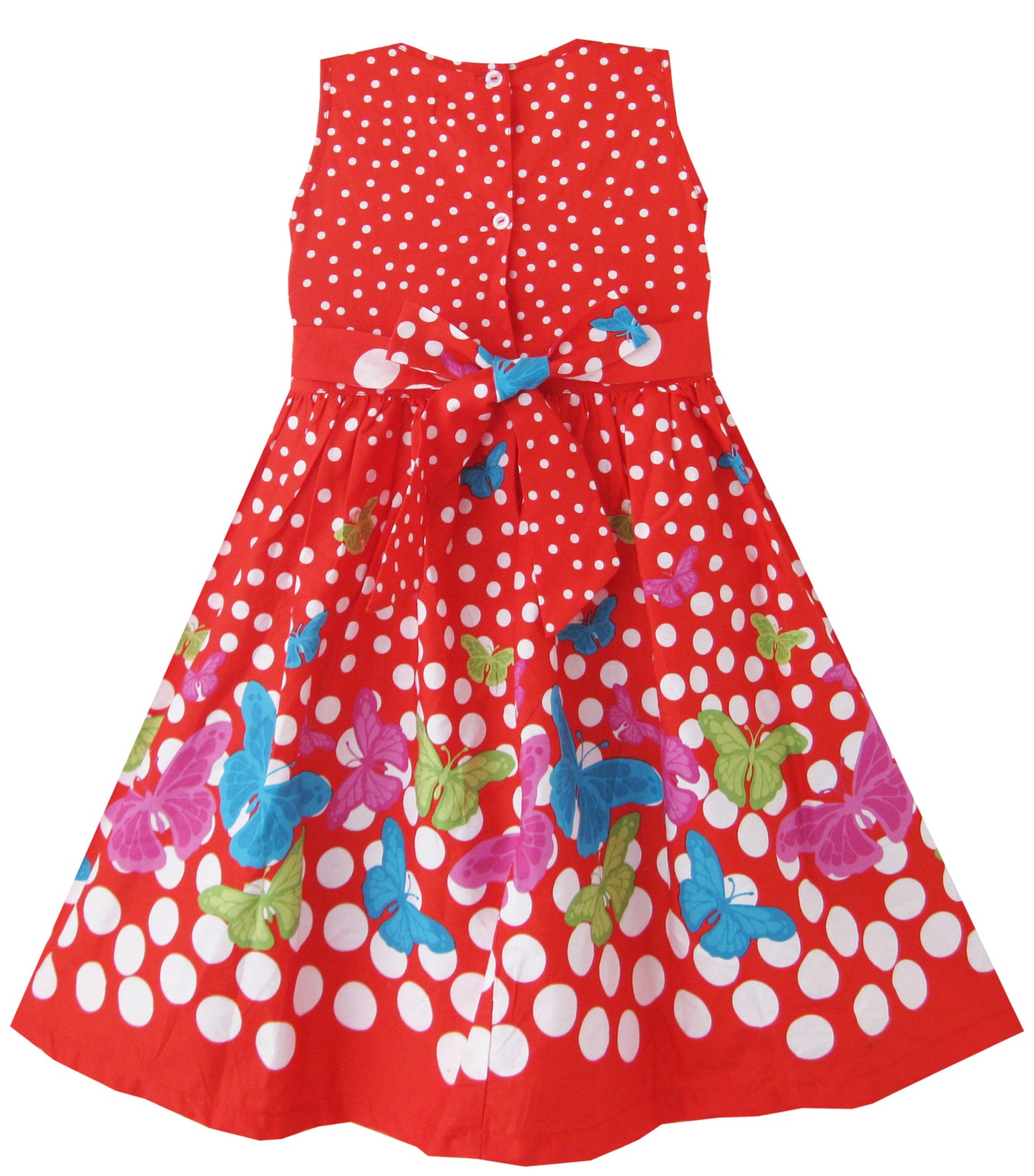 Girls Dress Red Butterfly Party Wedding Christmas Size 4-12 Years