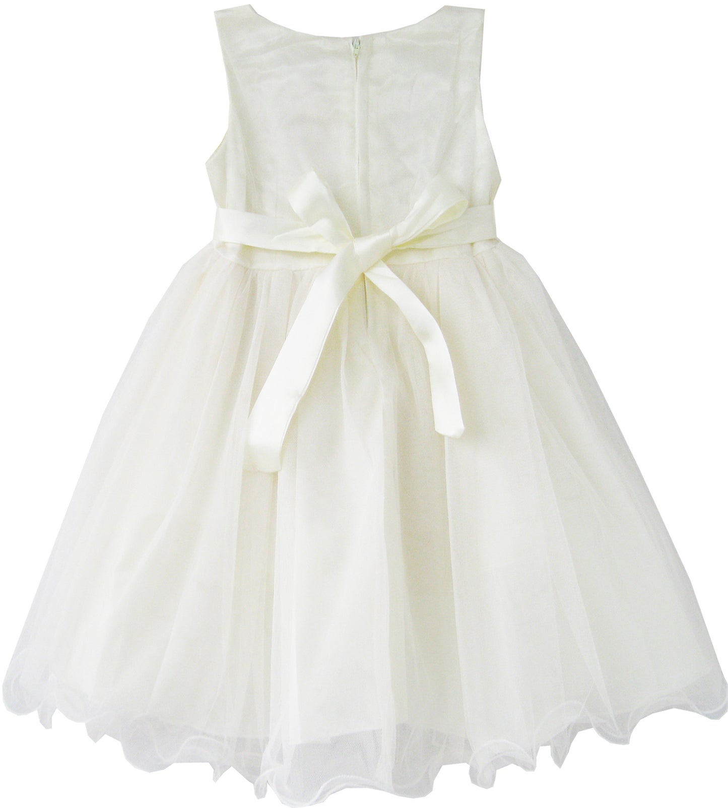 Girls Dress Rose Flower Cream Wedding Pageant Party Size 2-10 Years