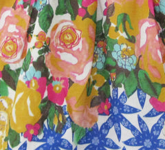 Girls Dress Blue Flower Print Detailed Trim Kids Clothing Size 2-8 Years
