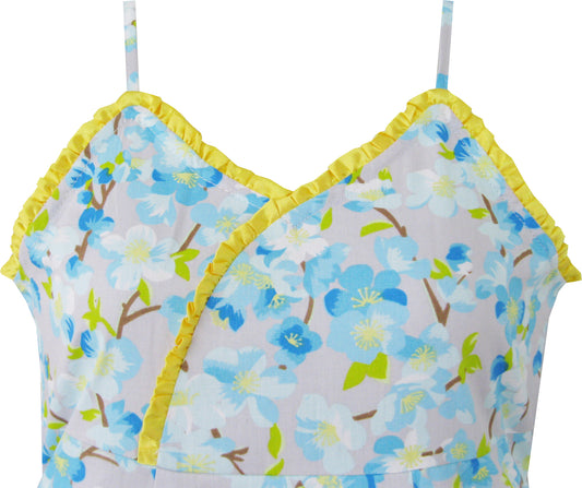 Girls Dress Yellow Pleated Flower Tank Party Size 4-12 Years