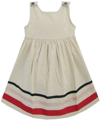 Girls Dress Beige School Summer Size 2-6 Years