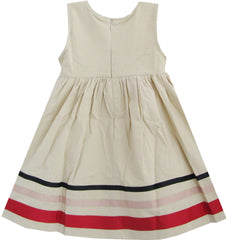 Girls Dress Beige School Summer Size 2-6 Years