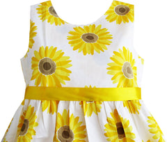 Girls Dress Yellow Sunflower School Party Size 2-10 Years