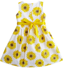 Girls Dress Yellow Sunflower School Party Size 2-10 Years