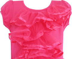 Girls Dress Peach Pink Tulle Tutu Dancing Party Size 2-6 Years