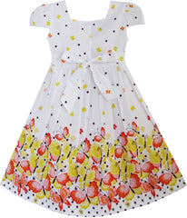 Girls Dress Short Sleeve Butterfly Dot School Size 12M-10 Years