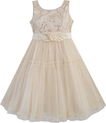 Girls Dress Shinning Sequins Tulle Layers Wedding Pageant Size 2-12 Years