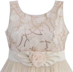 Girls Dress Shinning Sequins Tulle Layers Wedding Pageant Size 2-12 Years