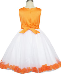 Girls Dress Orange Flower Tulle Wedding Pageant Bridesmaid Size 2-14 Years