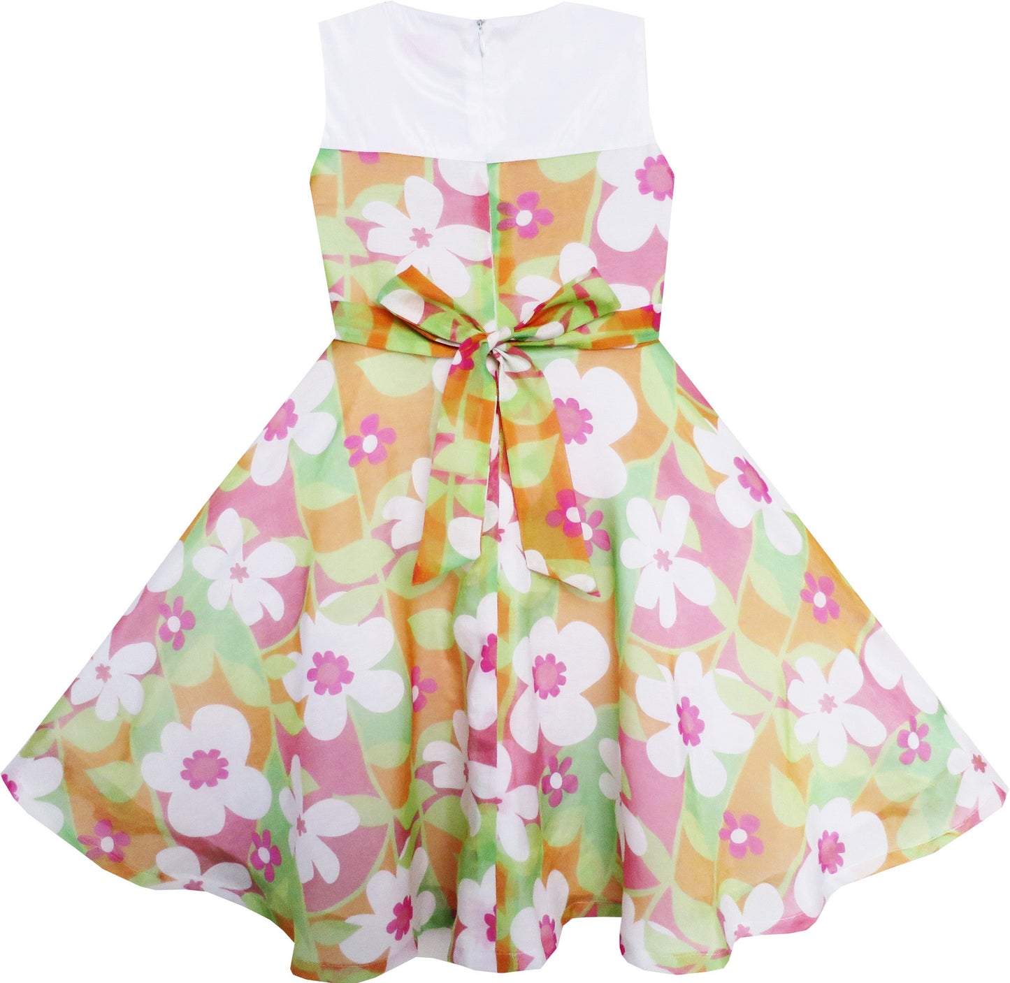 Girls Dress Flower Colorful Party Holiday Birthday Size 4-12 Years