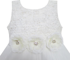 Girls Dress Wedding Pageant Shinning Trimmed Chiffon Party Size 2-10 Years