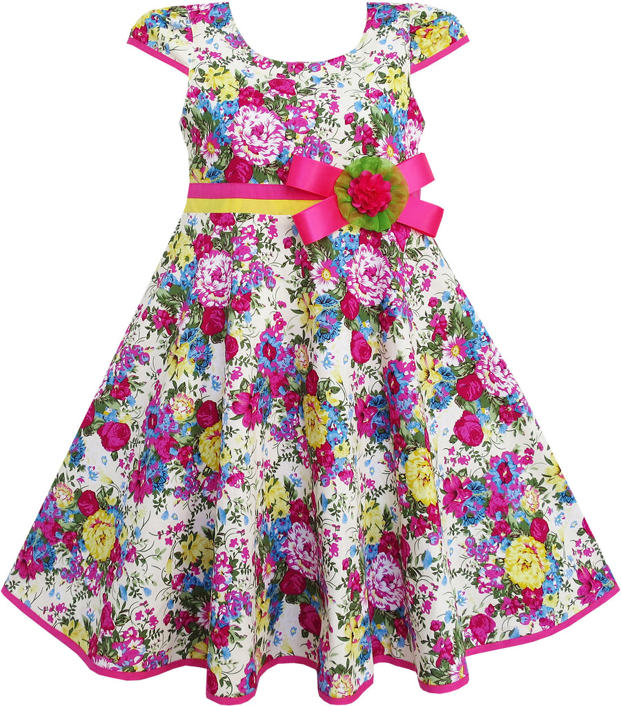 Girls Dress Big Girls Floral Princess Christmas Holiday Size 4-12 Years