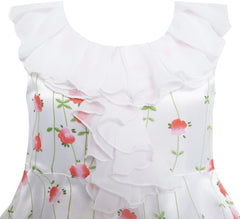 Girls Dress Pink Flower Tulle Pageant Party Holiday Size 4-10 Years