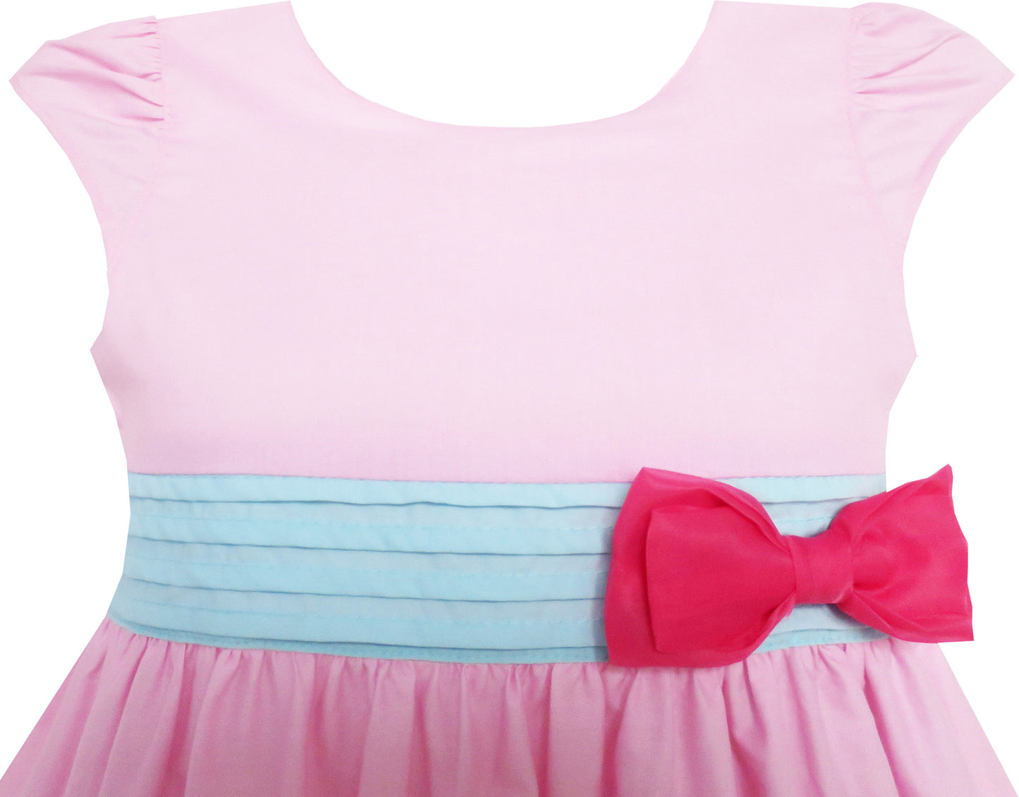 Girls Dress Bow Tie City Building Car Print Pink Size 3-8 Years