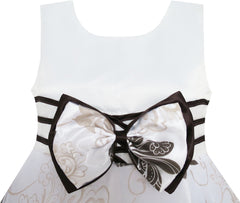 Girls Dress Wedding Flower Detailing Tulle Overlay Gray Size 4-8 Years