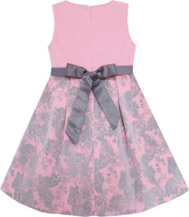 Girls Dress Princess Worsted Winter Christmas Flower Pink Size 4-10 Years