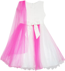 Girls Dress Elegant Wedding Gown Bridesmaid Tulle Flower Size 4-14 Years