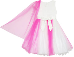 Girls Dress Elegant Wedding Gown Bridesmaid Tulle Flower Size 4-14 Years